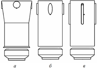 Формы пилонов: а &ndash; круглая; б &ndash; эллиптическая; в &ndash; вытянутая