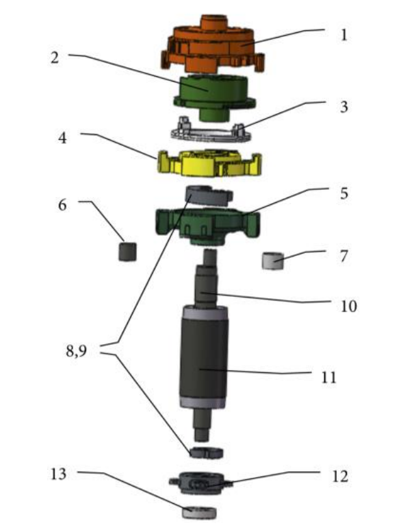 Поэлементный состав исполнительного механизма компрессора